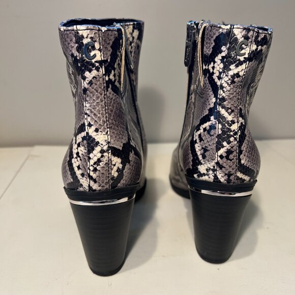 NWOT Circus by Sam Edelman Black & Gray Snakeskin Print Ankle Boots, Size 8M - Picture 7 of 13